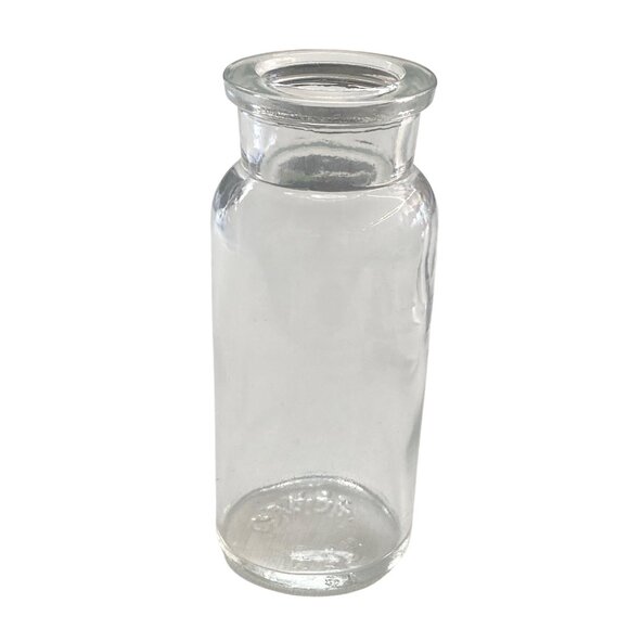 Vintage T.C.W. Co. Clear Glass Apothecary Bottle With Frosted Plastic Stopper - Picture 3 of 7